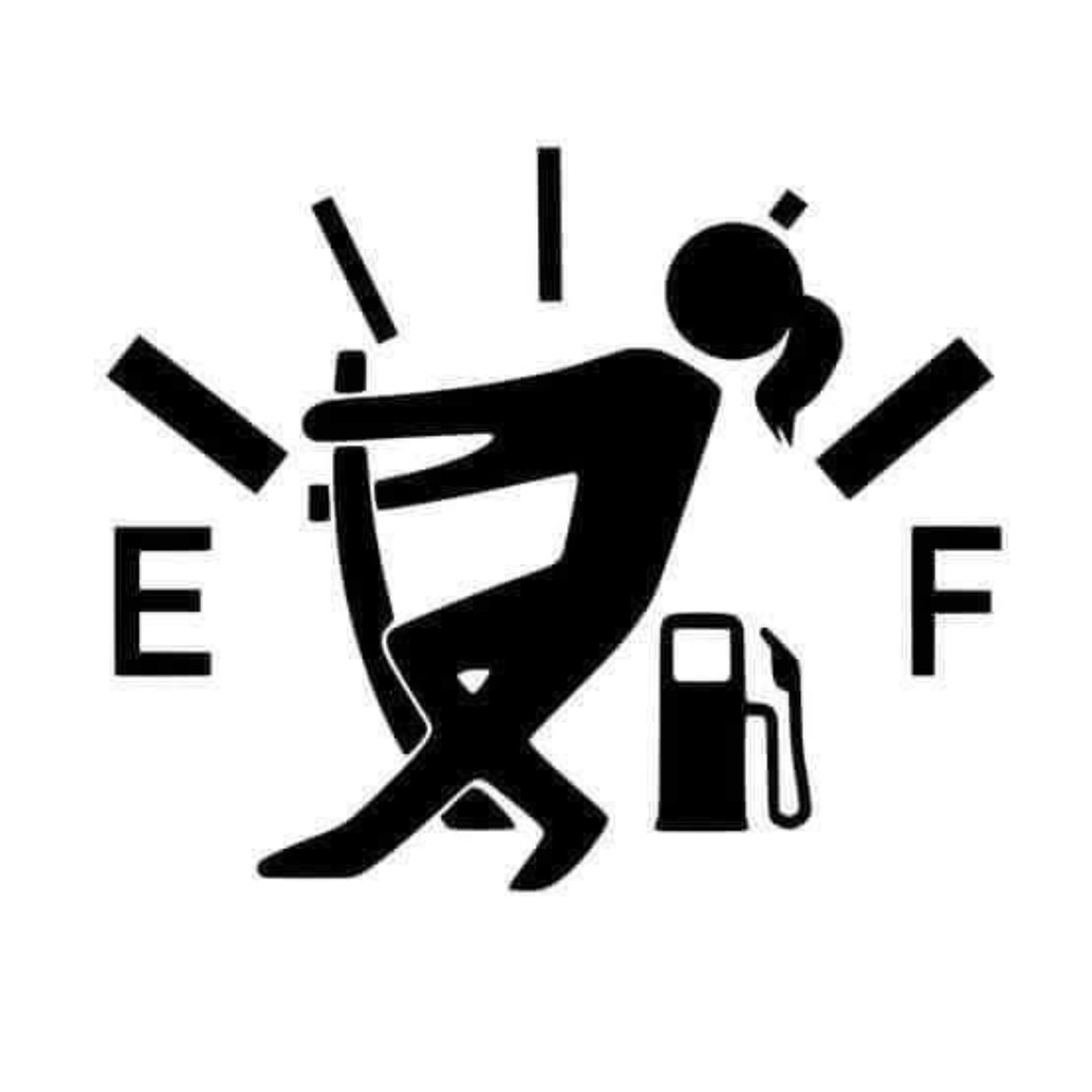 Gas Gauge Stick Figure Vinyl Decal - Choose Color And Man Or Woman